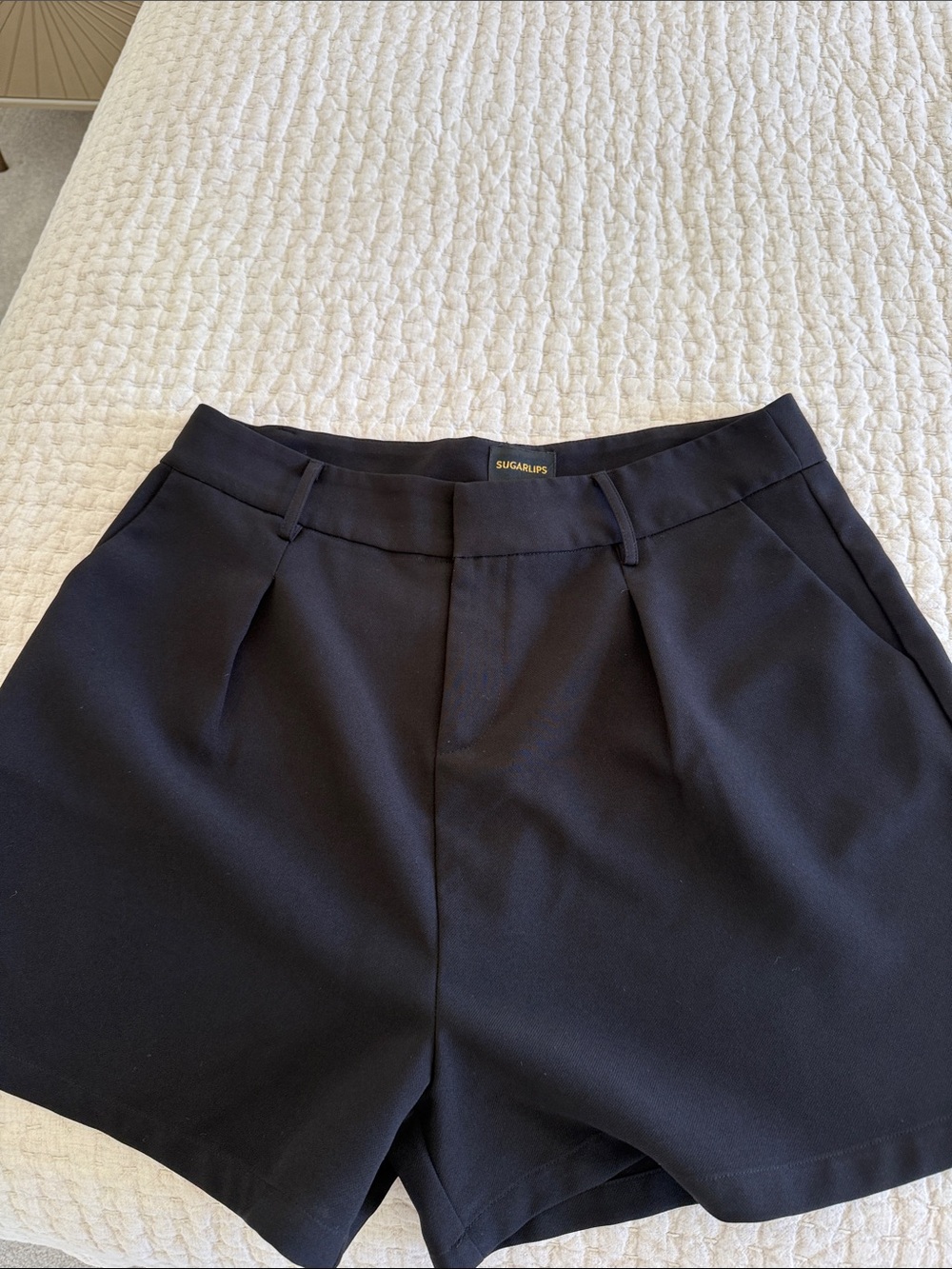 Sugarlips Black High-Waist Tailored Shorts
